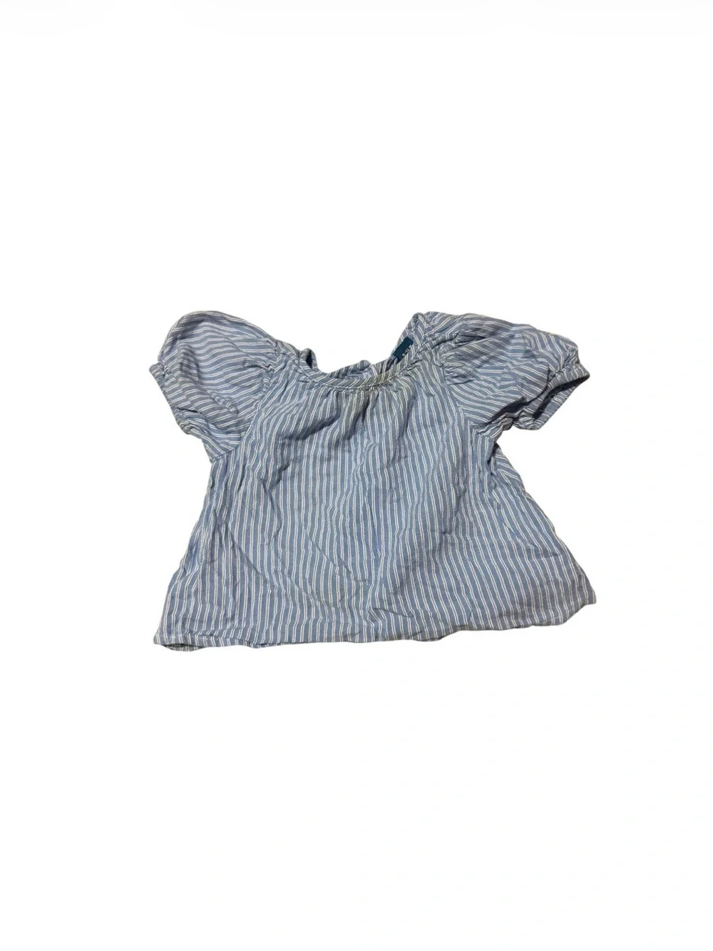 Old Navy Girls Blue Stripe Top Button Back